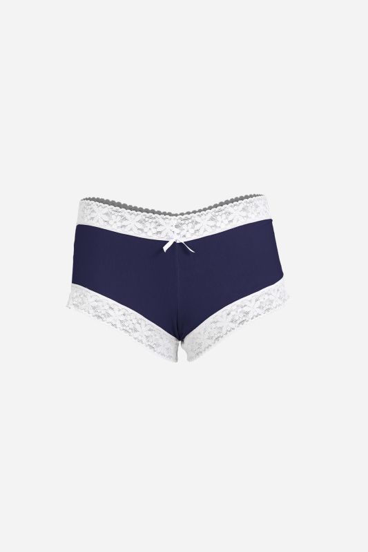 Moda Çizgi Kadın Pamuklu 2li Boxer Lacivert 40277 - 2