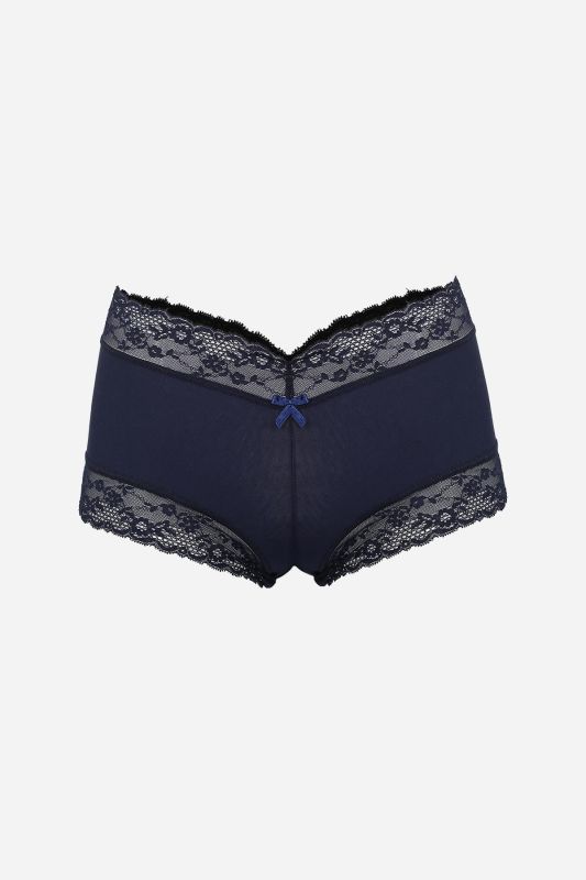 Moda Çizgi Kadın Pamuklu 2li Boxer Lacivert 40278 - 2
