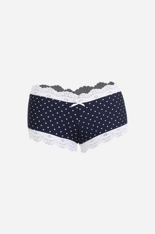 Moda Çizgi Kadın Pamuklu 2li Boxer Lacivert 40279 - 2