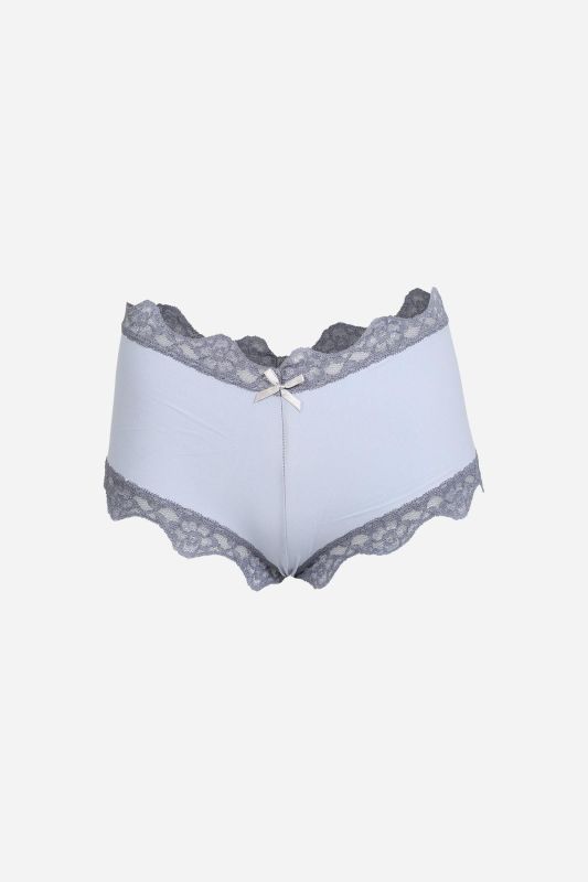 Moda Çizgi Kadın Pamuklu 2li Boxer Mavi 40277 - 2