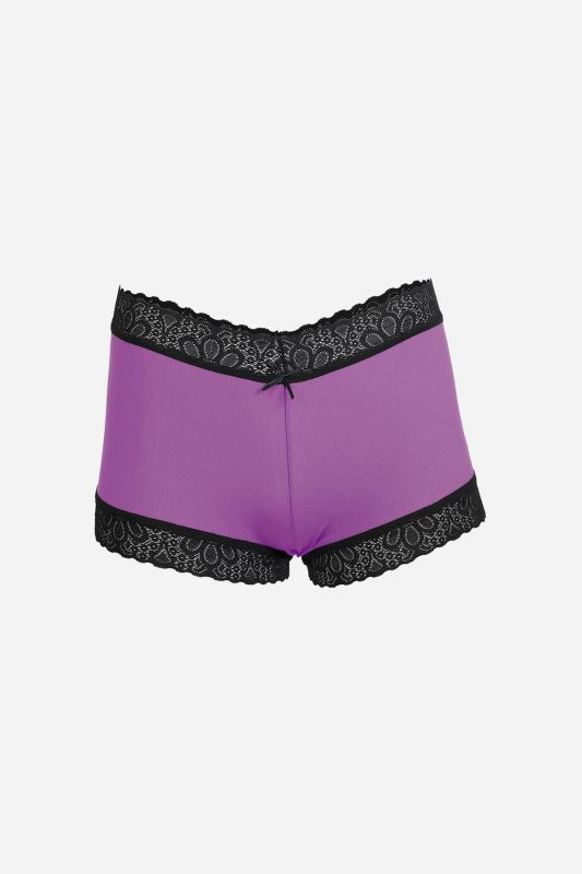 Moda Çizgi Kadın Pamuklu 2li Boxer Mor 40277 - 2