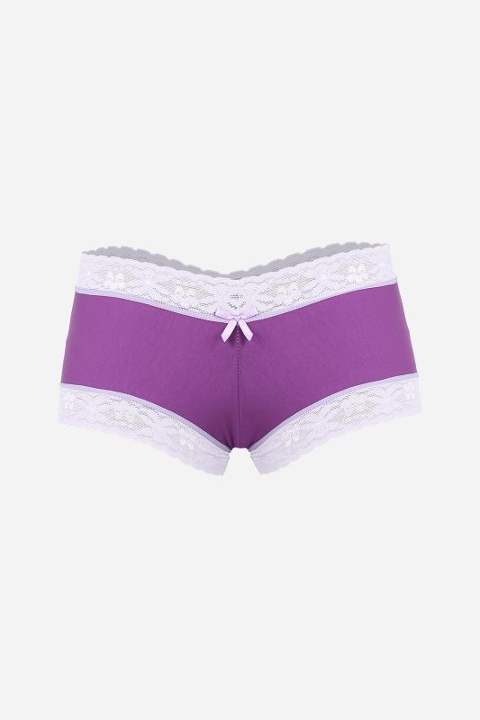 Moda Çizgi Kadın Pamuklu 2li Boxer Mor 40278 - 2