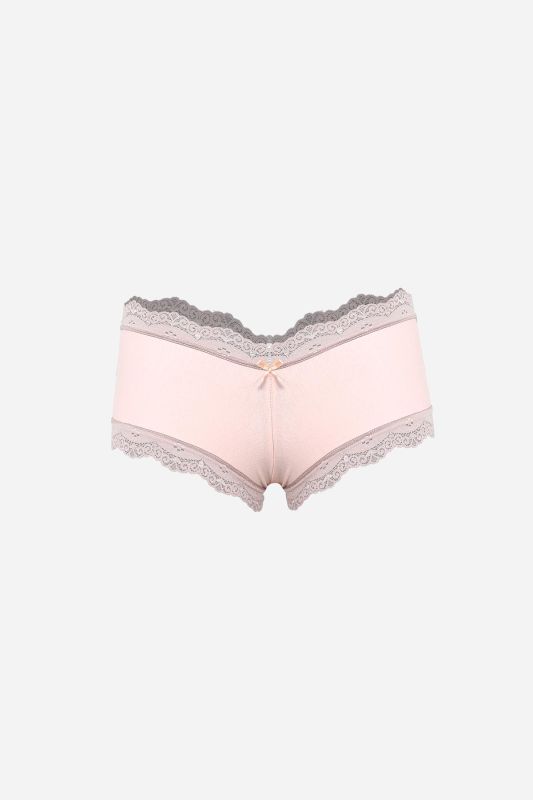 Moda Çizgi Kadın Pamuklu 2li Boxer Pudra 40277 - 2