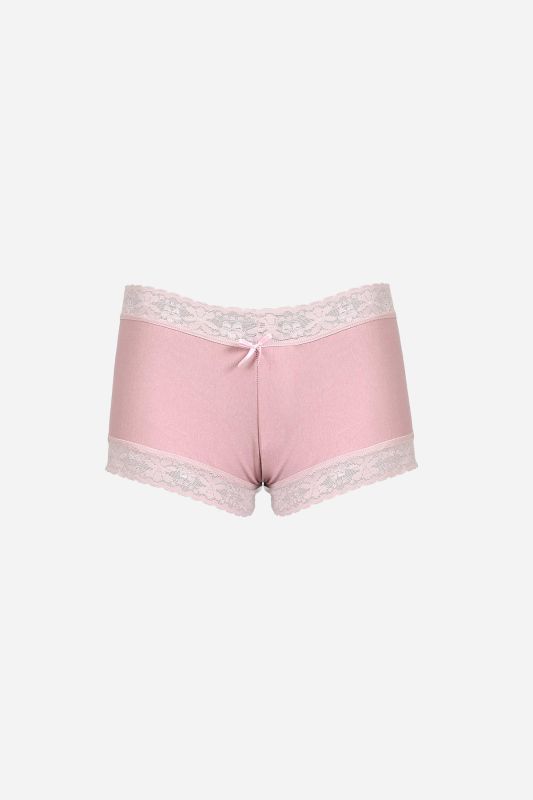Moda Çizgi Kadın Pamuklu 2li Boxer Pudra 40278 - 2