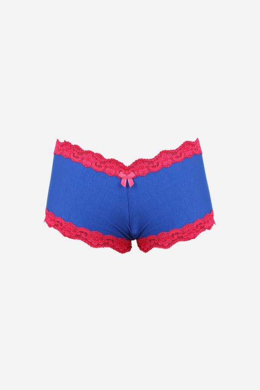 Moda Çizgi Kadın Pamuklu 2li Boxer Saks 40277 - 2