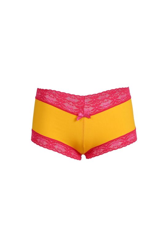 Moda Çizgi Kadın Pamuklu 2li Boxer Sarı 40265 - 2