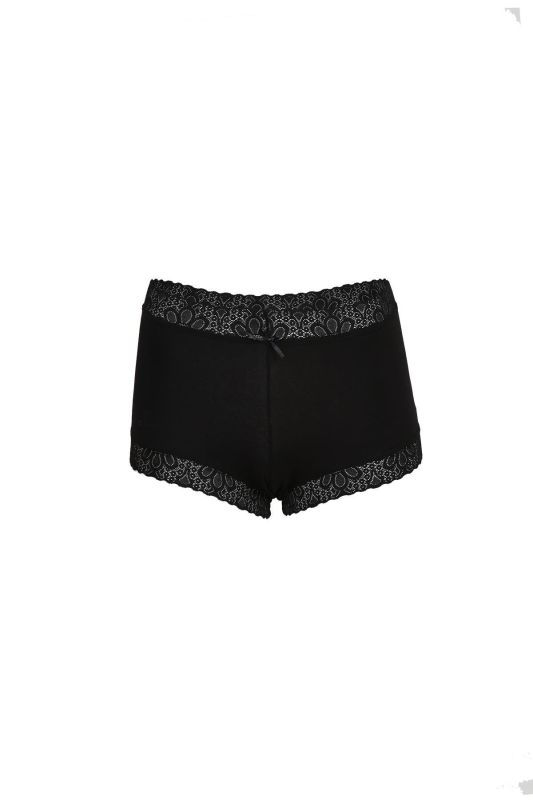 Moda Çizgi Kadın Pamuklu 2li Boxer Siyah 40265 - 2