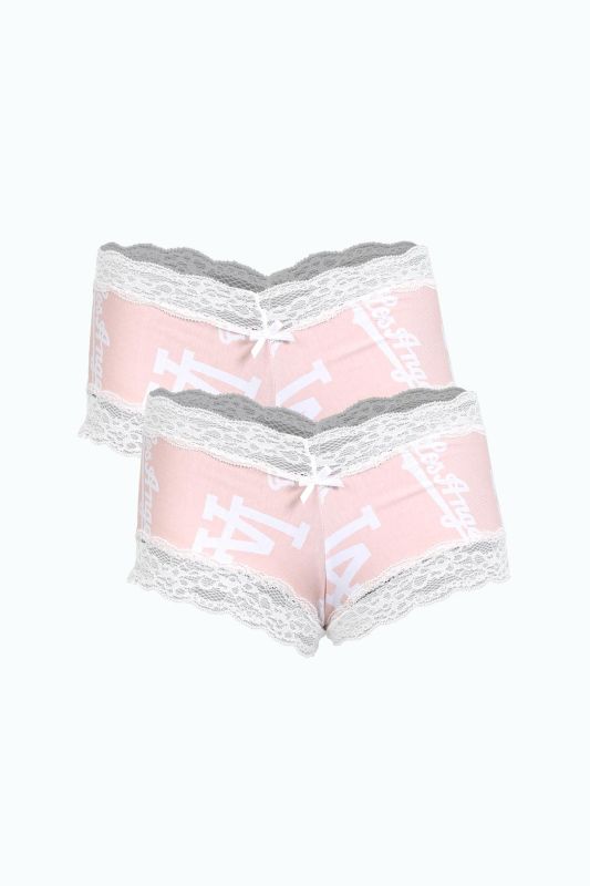 Moda Çizgi Kadın Pamuklu 2li Boxer Somon 40279 - 1