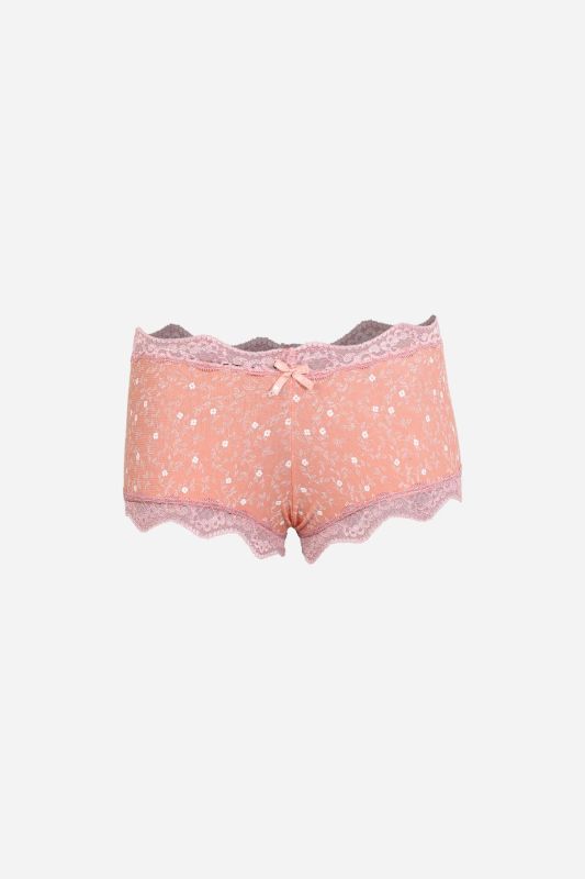 Moda Çizgi Kadın Pamuklu 2li Boxer Somon 40280 - 2