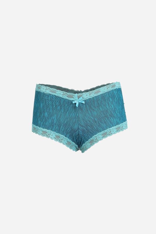 Moda Çizgi Kadın Pamuklu 2li Boxer Su Yeşili 40278 - 2