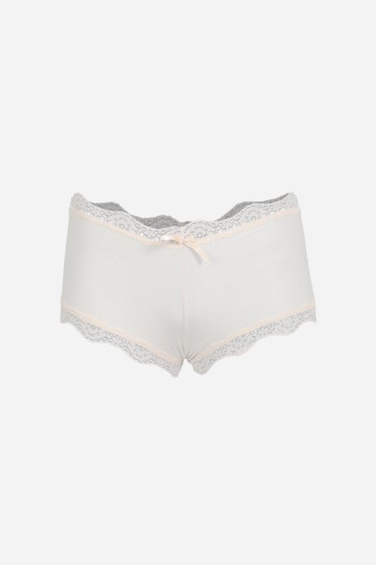 Moda Çizgi Kadın Pamuklu 2li Boxer Sütlü Kahve 40277 - 2