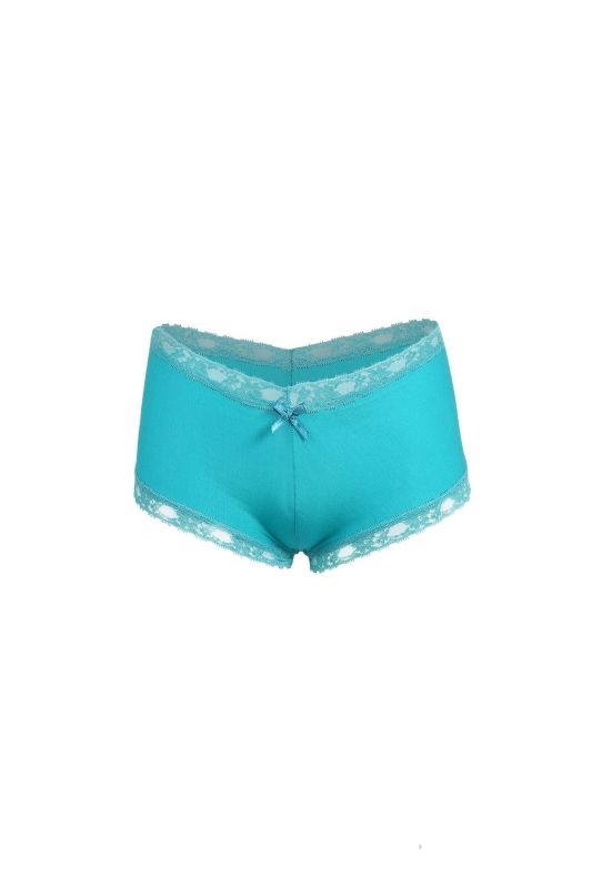 Moda Çizgi Kadın Pamuklu 2li Boxer Turkuaz 40265 - 2