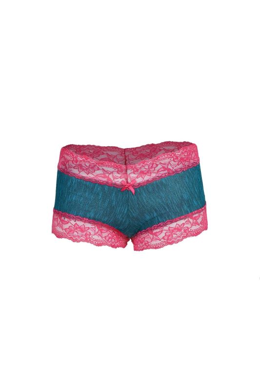Moda Çizgi Kadın Pamuklu 2li Boxer Turkuaz 40268 - 2