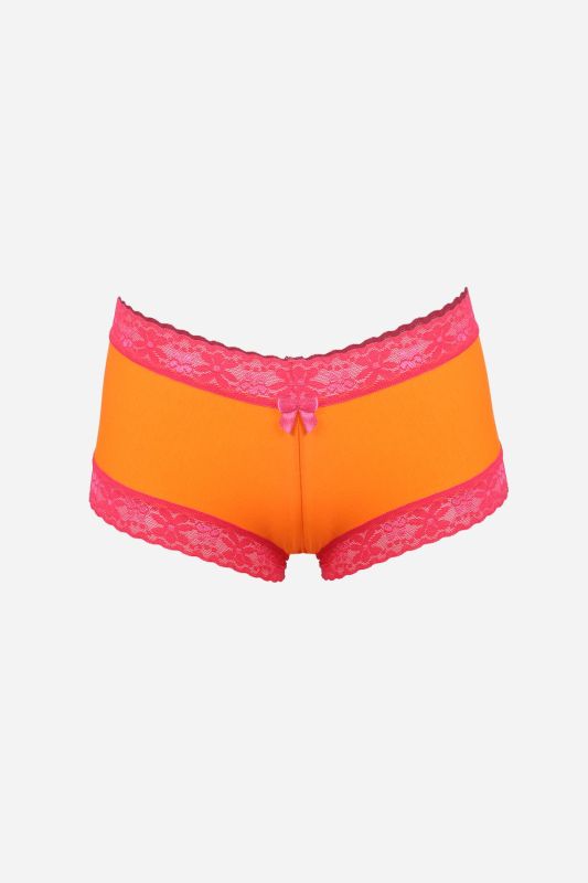 Moda Çizgi Kadın Pamuklu 2li Boxer Turuncu 40277 - 2