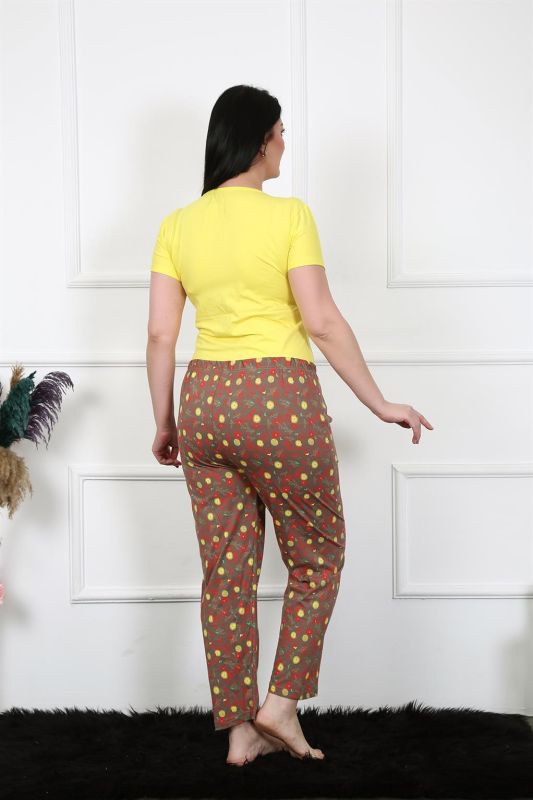 Moda Çizgi Kadın Pamuklu Büyük Beden Alt Pijama 27470 - 4
