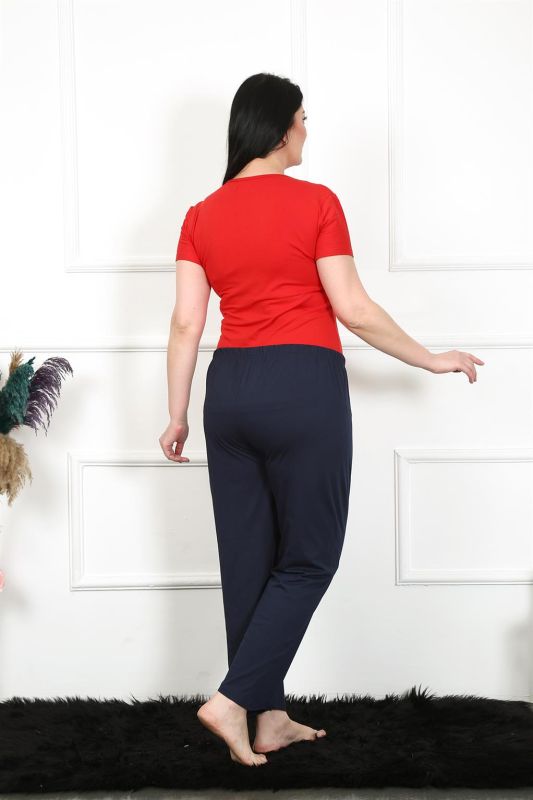 Moda Çizgi Kadın Pamuklu Büyük Beden Alt Pijama 27472 - 1