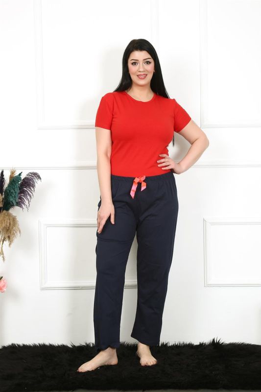 Moda Çizgi Kadın Pamuklu Büyük Beden Alt Pijama 27472 - 3