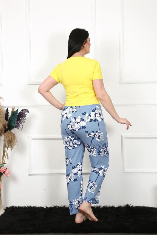 Moda Çizgi Kadın Pamuklu Büyük Beden Alt Pijama 27474 - 4