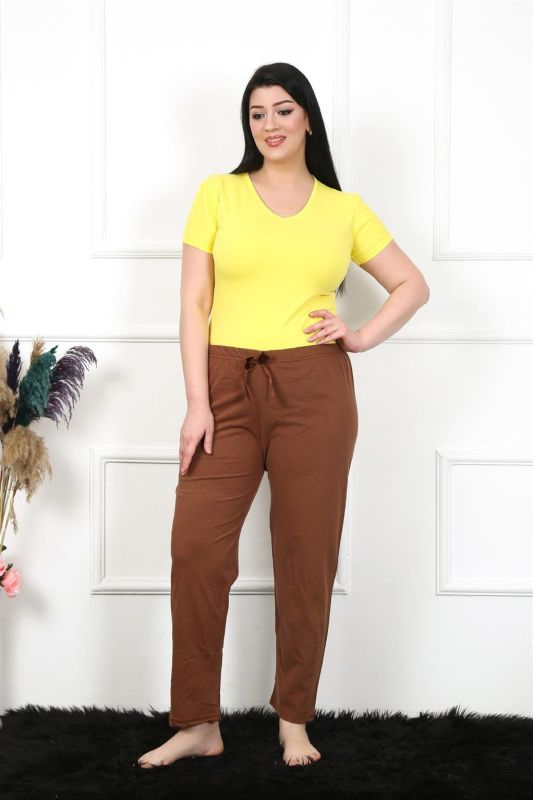Moda Çizgi Kadın Pamuklu Büyük Beden Alt Pijama 27476 - 1
