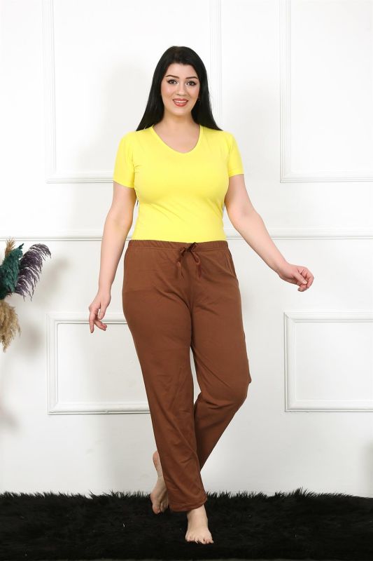 Moda Çizgi Kadın Pamuklu Büyük Beden Alt Pijama 27476 - 3