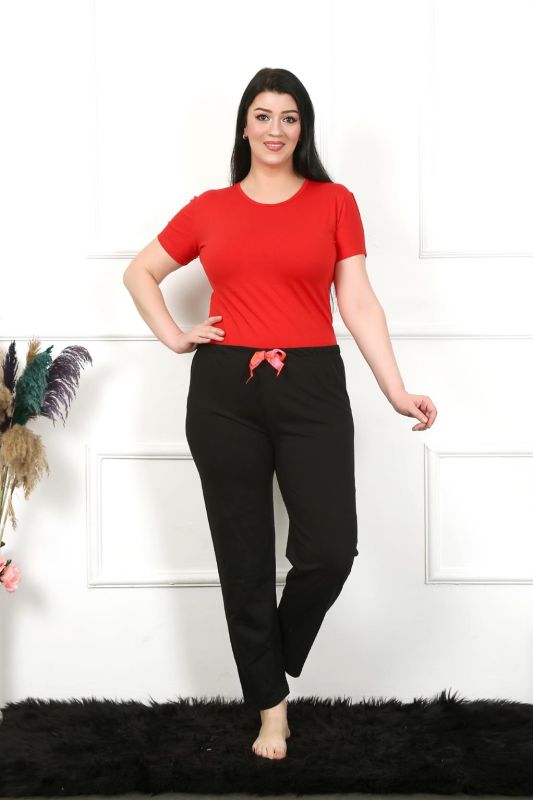 Moda Çizgi Kadın Pamuklu Büyük Beden Alt Pijama 27478 - 3