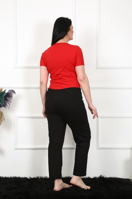 Moda Çizgi Kadın Pamuklu Büyük Beden Alt Pijama 27478 - 4