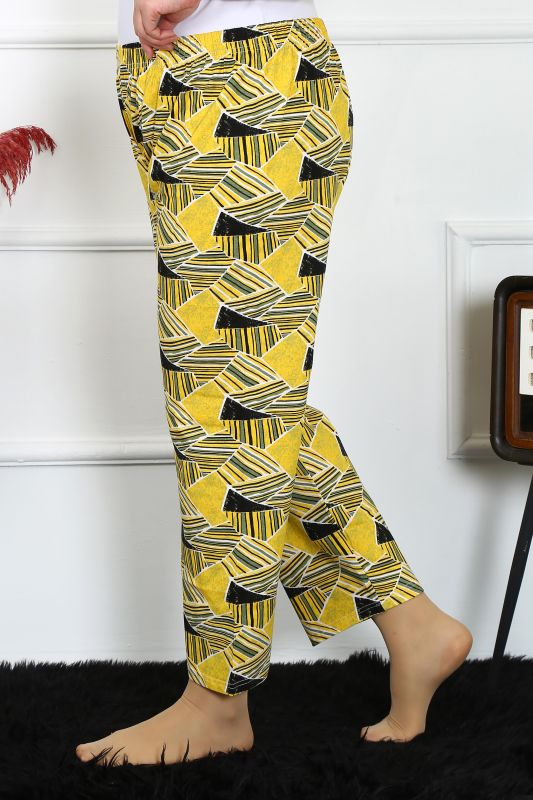 Moda Çizgi Kadın Pamuklu Büyük Beden Alt Pijama 27488 - 3