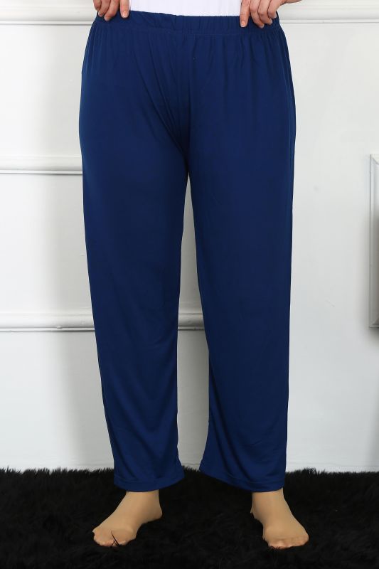 Moda Çizgi Kadın Pamuklu Büyük Beden Alt Pijama 27492 - 2