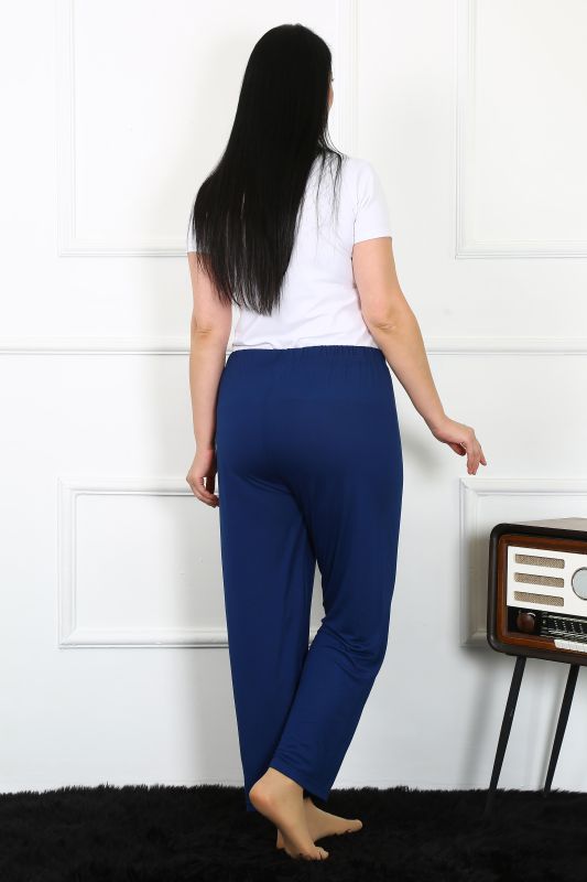 Moda Çizgi Kadın Pamuklu Büyük Beden Alt Pijama 27492 - 4