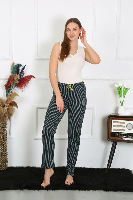 Moda Çizgi Kadın Pamuklu Tek Alt Pijama 27522 - 1