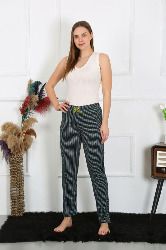 Moda Çizgi Kadın Pamuklu Tek Alt Pijama 27522 - 2