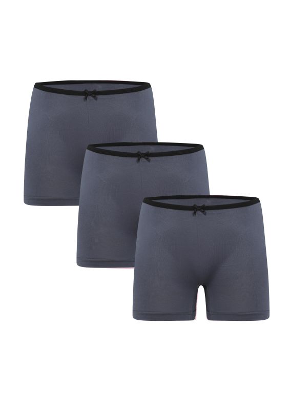 Moda Çizgi Kadın Penye 3lü Boxer Füme 40260 - 1