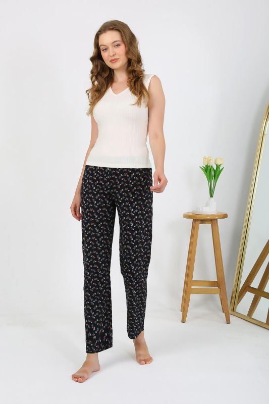 Moda Çizgi Kadın Penye Desenli Tek Alt Pijama 27528 - 3
