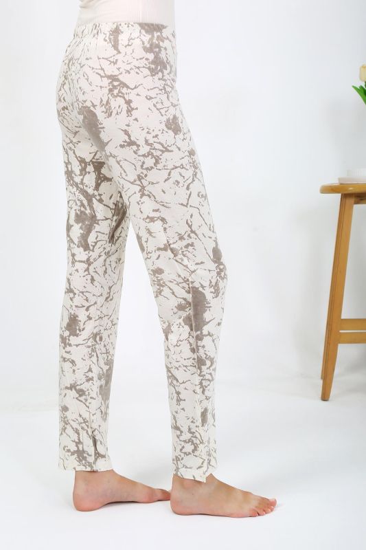 Moda Çizgi Kadın Penye Desenli Tek Alt Pijama 27529 - 4