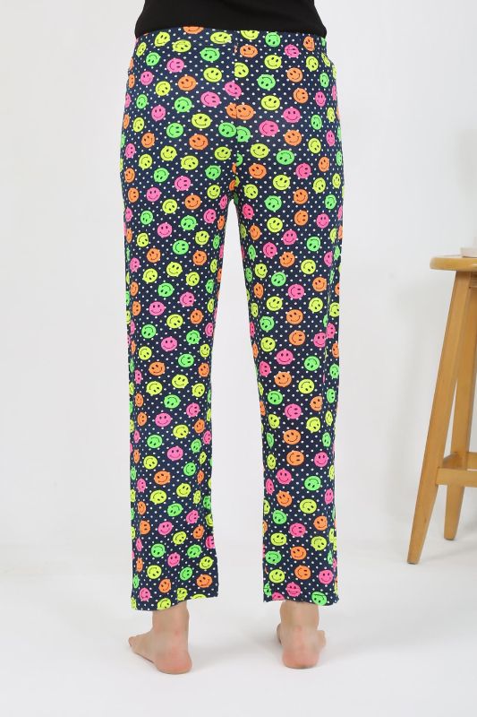 Moda Çizgi Kadın Penye Smile Desenli Tek Alt Pijama 27537 - 5