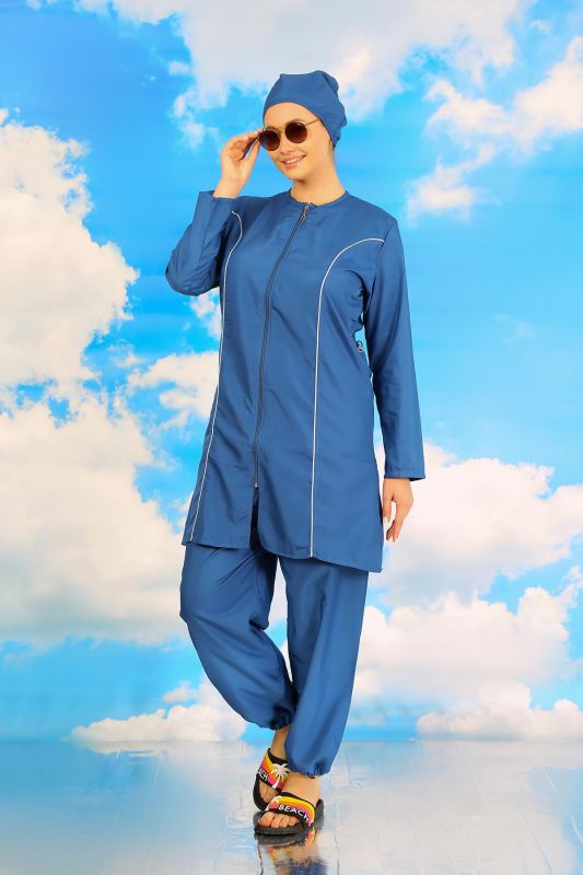 Moda Çizgi Kadın Tam Tesettür İndigo Mayo 31060 - 2