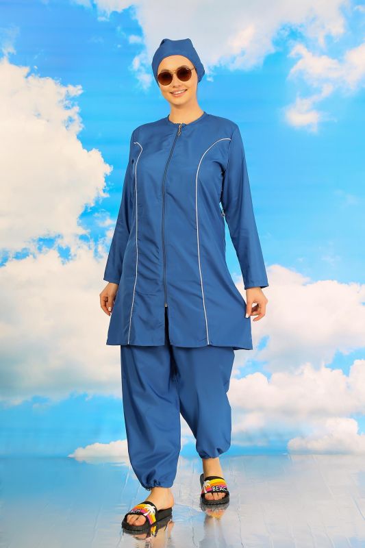 Moda Çizgi Kadın Tam Tesettür İndigo Mayo 31060 - 6