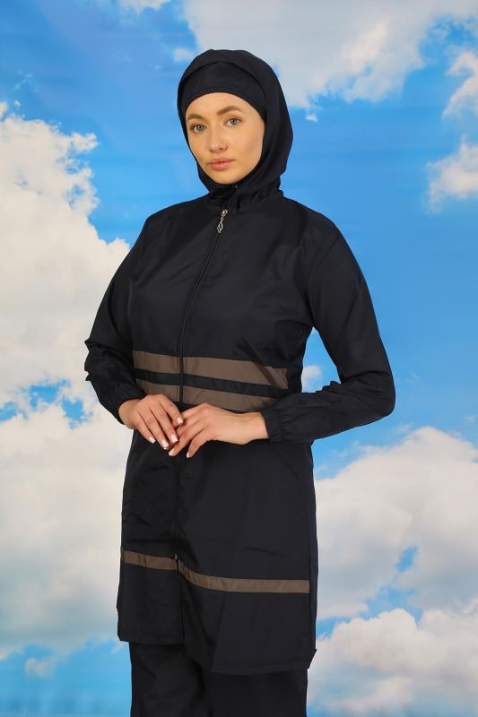 Moda Çizgi Kadın Tam Tesettür Mayo Lacivert 31061 - 3