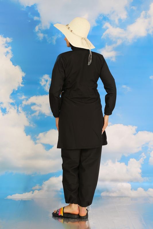 Moda Çizgi Kadın Tam Tesettür Mayo Siyah 31062 - 5