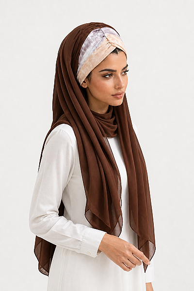 Kahve Batik Desen Hazır Şal - 2