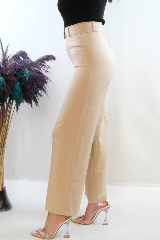 Moda Çizgi Belted Trousers Stone - 2