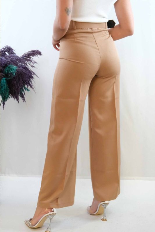 Moda Çizgi Belted Trousers Mink - 3