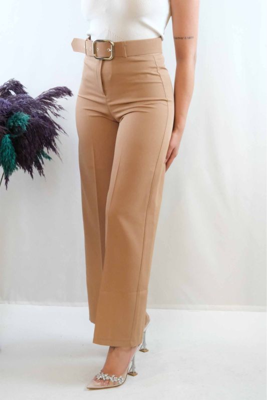 Moda Çizgi Belted Trousers Mink - 1