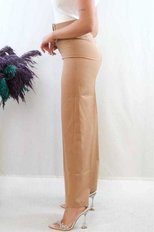 Moda Çizgi Belted Trousers Mink - 2
