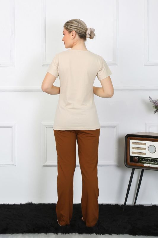 Moda Çizgi Kısa Kol Penye Pijama Takımı 4209 - 4