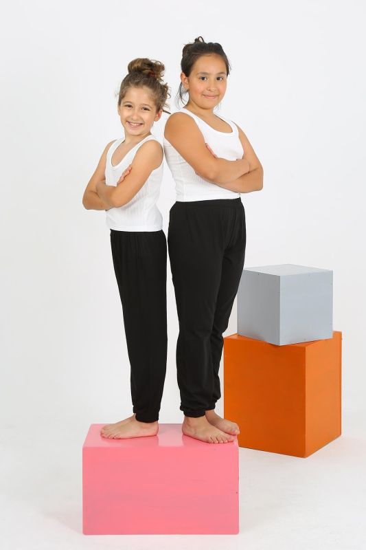 Moda Çizgi Kız Çocuk Sıfır Kol Beyaz Penye Pijama Takım 20433 - 1