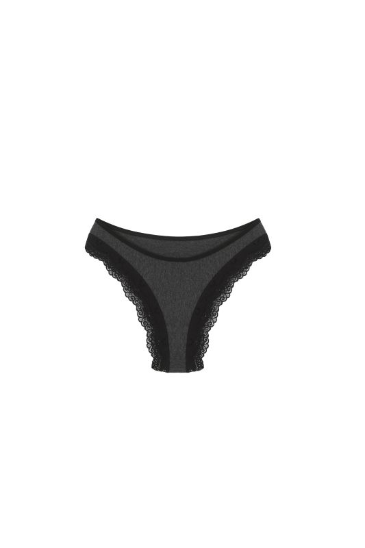 Moda Çizgi Pamuklu 3lü Tanga Külot Füme 40257 - 2