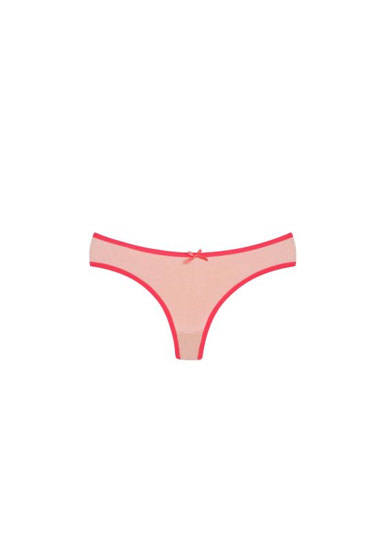 Moda Çizgi Pamuklu 3lü Tanga Külot Pudra 40251 - 2