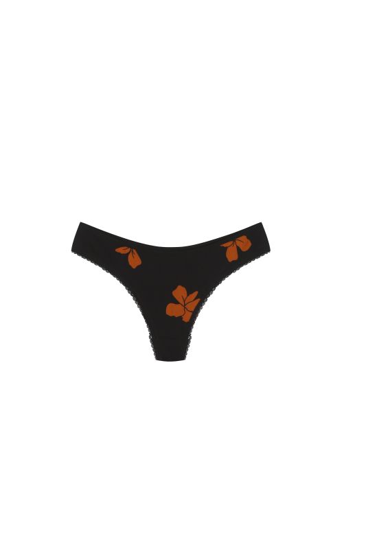 Moda Çizgi Pamuklu 3lü Tanga Külot Siyah 40253 - 2