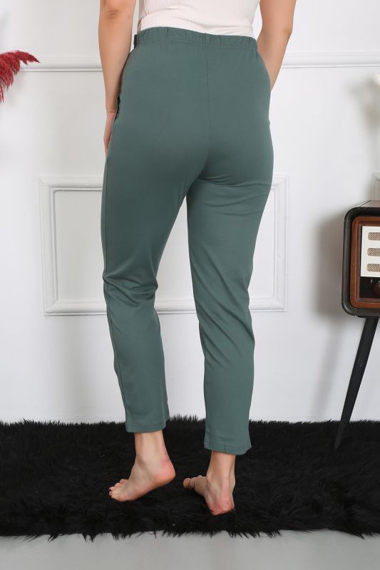 Moda Çizgi Pamuklu Haki Tek Alt Pijama 27523 - 4
